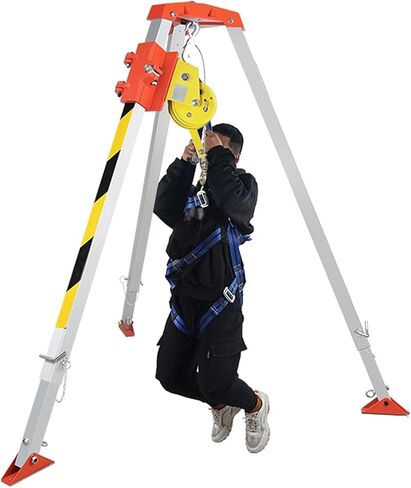 حامل ثلاثي القوائم للإنقاذ شديد التحمل للمساحات الضيقة بسعة 1200 رطل مع معدات الحماية من السقوط ونش قابل للسحب لعمليات السلامة والإنقاذ in Kuwait