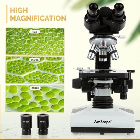 AmScope B490B-5M 40X-2000X Student Binocular Microscope + 5MP Camera in Kuwait