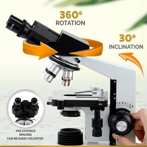 AmScope B490B-5M 40X-2000X Student Binocular Microscope + 5MP Camera in Kuwait