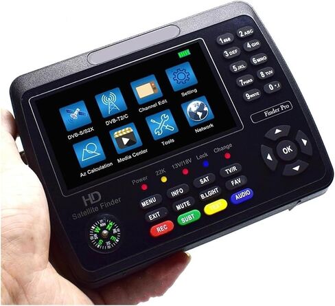 جهاز قياس إشارة الأقمار الصناعية HD 1080P 4.3 بوصة LCD محدد المناظر الأقمار الصناعية H.264/H.265 10 بت فك التشفير لتعديل طبق الأقمار الصناعية in Saudi Arabia