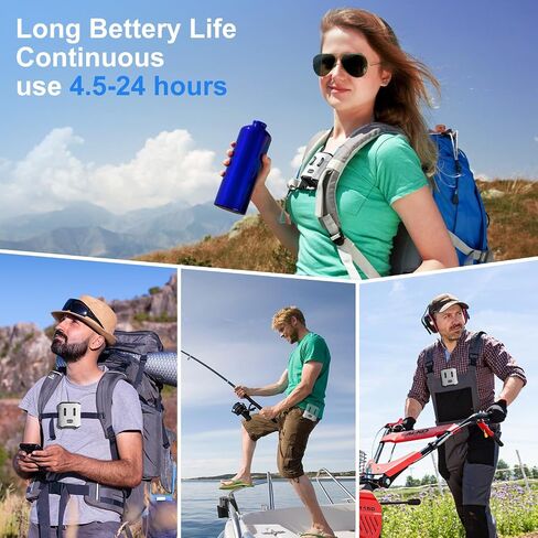 Portable Waist Fan Clip on Belt Personal Fan, 3-Speed Rechargeable with 24H Battery, Hands-Free Hanging Neck Fan, Wearable Shirt Cooling Fans for Camping, Outdoor, Jobsite in Kuwait