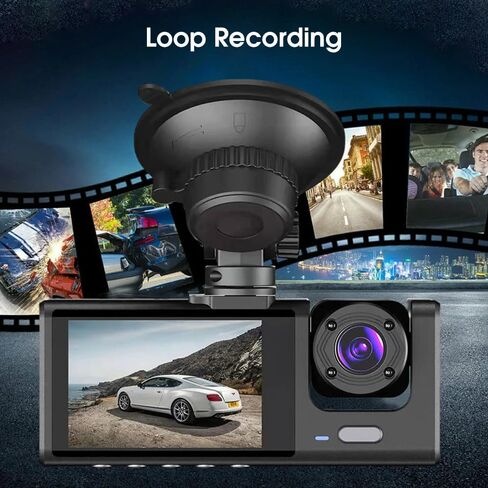 Dash Camera for Car Security Camera Dashcam Front and Rear Inside 1080P with WDR, Night Vision, G-Sensor Auto Lock, Loop Recording with Audio in Saudi Arabia