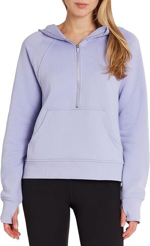 Danskin Women's Mixed Ribed Half zip hoodie (الولايات المتحدة ، ألفا ، صغيرة ، منتظمة ، منتظمة ، حذقة القمر) in Saudi Arabia