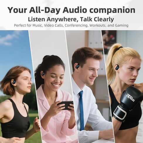 Open Ear Headphones, Bluetooth 5.4 Wireless Earbuds, 40H Playback, with LED Dgital Display, IP54 Waterproof Sports Headphones for Running, Cycling and Gym (Black) in Saudi Arabia