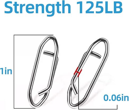 50-Pack Fishing Power Speed Clips, High Strength Stainless Steel Speed Clip for Fishing Lure Quick Change, Freshwater Saltwater Crankbait Popper Lures Quick Snap Connector Tackle in Saudi Arabia