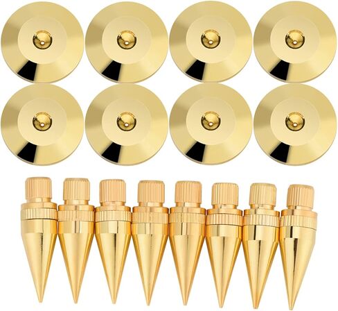 Speaker Spike Pad, 8 Pairs 6x36MM Speaker Isolation Spikes with Non Slip Base Pad Reduce Vibration Spikes Cone Floor Protectors for Amplifier CD DVD Player in Saudi Arabia