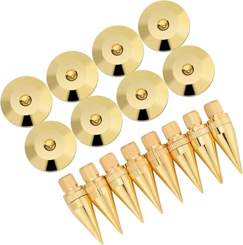 Speaker Spike Pad, 8 Pairs 6x36MM Speaker Isolation Spikes with Non Slip Base Pad Reduce Vibration Spikes Cone Floor Protectors for Amplifier CD DVD Player in Saudi Arabia