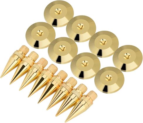 Speaker Spike Pad, 8 Pairs 6x36MM Speaker Isolation Spikes with Non Slip Base Pad Reduce Vibration Spikes Cone Floor Protectors for Amplifier CD DVD Player in Saudi Arabia
