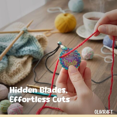 Olikraft 4-Pack Yarn Cutter Pendant Set - Multi-Color Thread Cutter Pendants, Ideal for Knitting & Crafting, Easy Grip, Compact Design in Kuwait