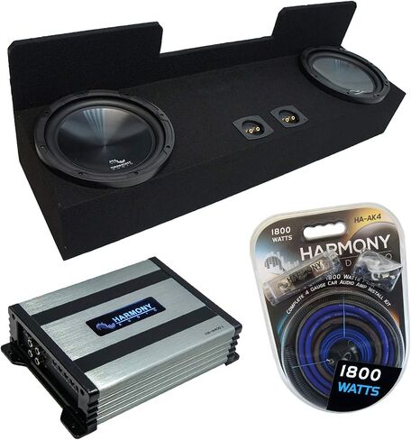 Harmony Audio (2) HA-R124 Subwoofer Dual 12" Sub Box Bundle HA-A400.1 Amp Compatible with 1995-2004 Toyota Tacoma Extended Cab Truck in Saudi Arabia