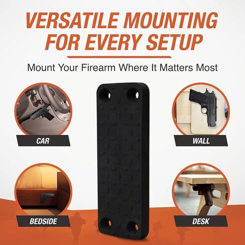 MCG Tactical Flat Gun Magnet, Heavy-Duty Magnetic Gun Mount & Holder, 45 lb Rated Concealed Firearm Mount System, Quick-Release Weapon Storage Solution for Home & Safe Vehicle & Wall Compatible in Saudi Arabia