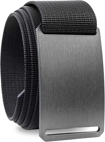 حزام GRIP6 Gunmetal: أحزمة متينة للرجال والنساء، حزام تكتيكي من النايلون متعدد الاستخدامات للعمل والجولف والاستخدام العادي والخارجي in Kuwait