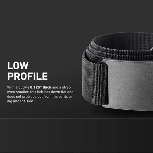حزام GRIP6 Gunmetal: أحزمة متينة للرجال والنساء، حزام تكتيكي من النايلون متعدد الاستخدامات للعمل والجولف والاستخدام العادي والخارجي in Kuwait