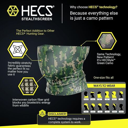 HECS Hunting HECStyle Stelth Screen Multi Rag - حزام رقبة قابل للتمدد ودرع للوجه - ملحقات ومعدات الصيد in Kuwait