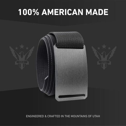 حزام GRIP6 Gunmetal: أحزمة متينة للرجال والنساء، حزام تكتيكي من النايلون متعدد الاستخدامات للعمل والجولف والاستخدام العادي والخارجي in Kuwait