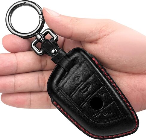 Tukellen for BMW Genuine Leather Key Fob Cover with Keychain Shell for 230i 330i 430i 440i 530e 530i 540i 740i 745e 750i M2 M235i M240i M3 M340i M4 X1 X2 X3 X4 X5 X6 X7-Brown in Saudi Arabia