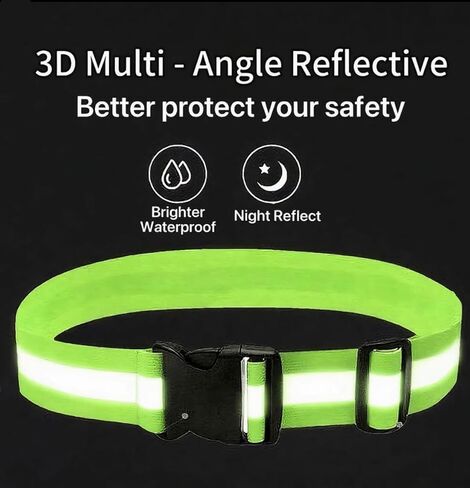 Reflective Belt for Running, Cycling High Visibility Safety Gear with Adjustable Fit for Men Women for Night Sports in Kuwait