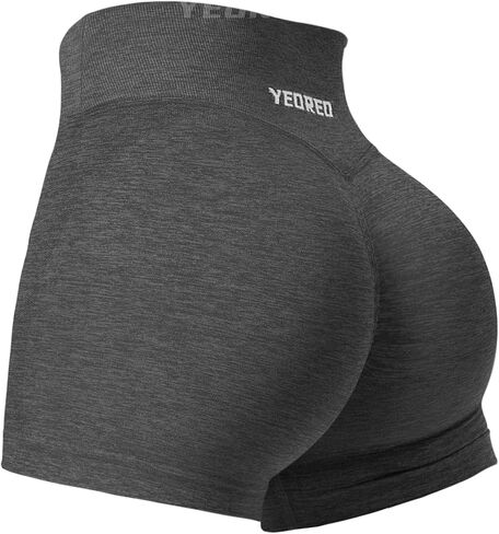 YEOREO Scrunch Butt Workout Shorts Women 3.5" Seamless V Cross Waist Sport Gym Amplify Shorts in Saudi Arabia