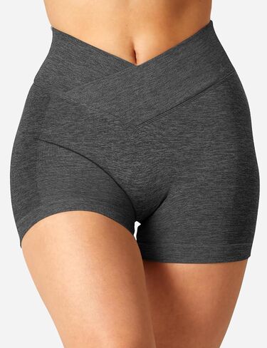 YEOREO Scrunch Butt Workout Shorts Women 3.5" Seamless V Cross Waist Sport Gym Amplify Shorts in Saudi Arabia