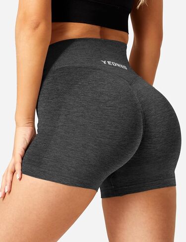 YEOREO Scrunch Butt Workout Shorts Women 3.5" Seamless V Cross Waist Sport Gym Amplify Shorts in Saudi Arabia