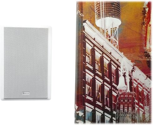 Rockville 6-Zone 70v Amplifier+(8) Slim White Restaurant/Bar/Cafe Wall Speakers in Saudi Arabia