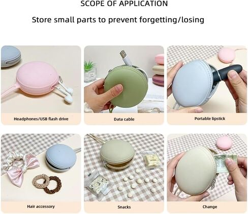 1PC Mini Storage Bags 8 Colors - Portable Organizer for Headphones, USB Drives, Cables, Makeup, Snacks, Coins - Compact Travel Home Office Accessories​, Pink in Saudi Arabia