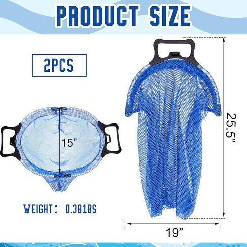 2 Pack Lobster Bag Heavy Duty Fish Bag Net 24 x 16 with Lockable Handle, Secure Closing Clip & Reinforced Mesh for Spearfishing, Diving, Lobstering, Clamming and Crabbing, Blue in Saudi Arabia