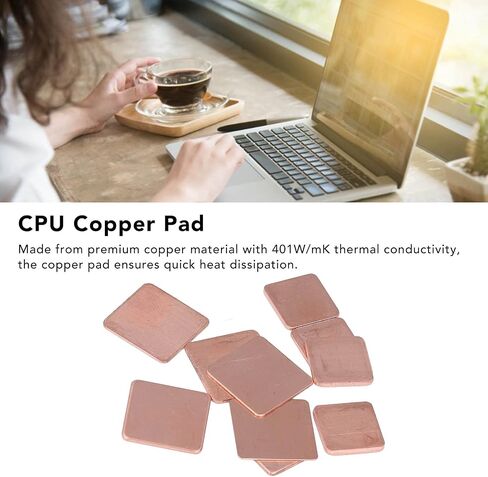 Heatsink Copper Pad Premium Thermal Conductive Cooling Kit for PC Components CPU GPU VGA RAM VRAM IC Chips Includes 10 Types 100PCS Copper Shims with Storage Box in Saudi Arabia