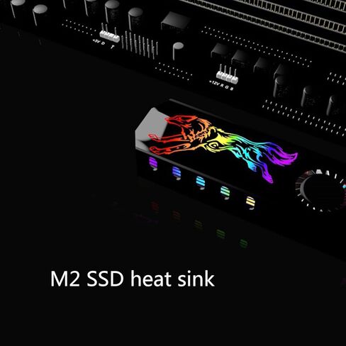 M2 Heatsink Heat Dissipation Radiators M.2 Cooling Heat Sink Thermal Pad Support-RGB for M.2 2280 SSD Hard Drive in Kuwait