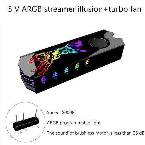 M2 Heatsink Heat Dissipation Radiators M.2 Cooling Heat Sink Thermal Pad Support-RGB for M.2 2280 SSD Hard Drive in Kuwait