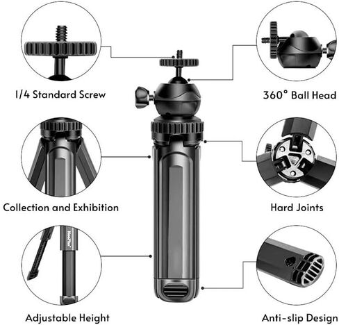 Phone Tripod, Extendable Tabletop Lightweight Tripod Stand with Holder for Phone Camera Video Recording in Saudi Arabia