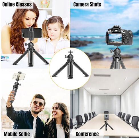 Phone Tripod, Extendable Tabletop Lightweight Tripod Stand with Holder for Phone Camera Video Recording in Saudi Arabia