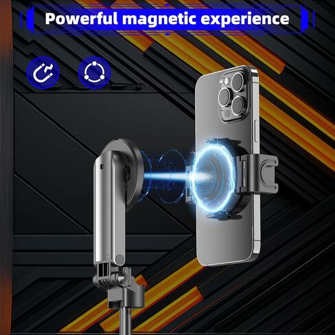 حامل ثلاثي القوائم Magsafe لهاتف iPhone، عصا سيلفي محمولة بحجم الجيب مع جهاز تحكم عن بعد قابل لإعادة الشحن وحلقة معدنية، حامل ثلاثي للهاتف الخلوي قابل للتمديد والفصل متوافق مع iPhone/Android in Saudi Arabia