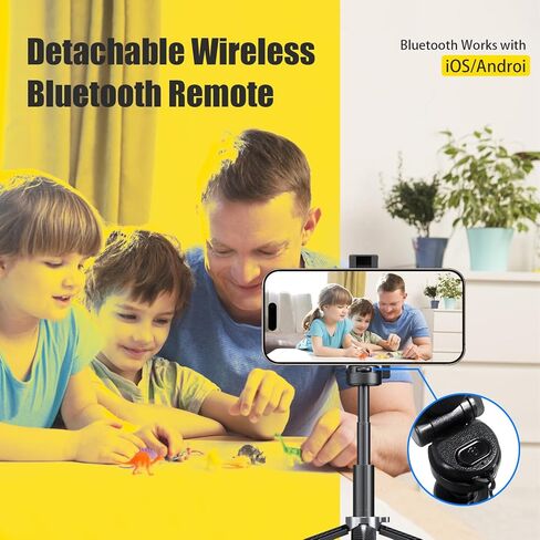حامل ثلاثي عصا سيلفي مغناطيسي 4 في 1 - دوران 360 درجة، جهاز تحكم عن بعد بلوتوث، حامل هاتف صغير الحجم للسفر لهواتف iPhone وAndroid in Kuwait