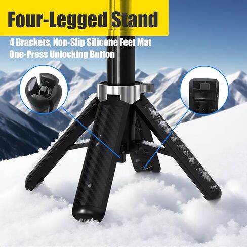 حامل ثلاثي عصا سيلفي مغناطيسي 4 في 1 - دوران 360 درجة، جهاز تحكم عن بعد بلوتوث، حامل هاتف صغير الحجم للسفر لهواتف iPhone وAndroid in Kuwait