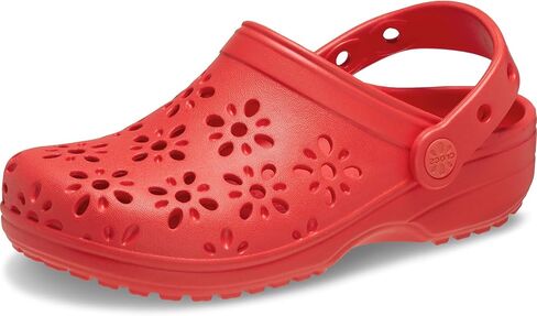 Crocs Unisex-Child Classic Clogs with Floral Cut Out Design, Kids and Toddler Shoes, Purple Moon, 6 Big Kid in Saudi Arabia