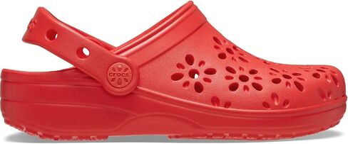 Crocs Unisex-Child Classic Clogs with Floral Cut Out Design, Kids and Toddler Shoes, Purple Moon, 6 Big Kid in Saudi Arabia