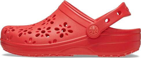 Crocs Unisex-Child Classic Clogs with Floral Cut Out Design, Kids and Toddler Shoes, Purple Moon, 6 Big Kid in Saudi Arabia