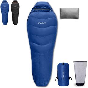 Down Sleeping Bag with Pillow for Backpacking,15℉ 5℉ 0℉ Wide Down Sleeping Bag (86.6 in x 33.5 in) for Adults,Teens,Youth Camping and Hiking Outdoor with 680FP Duck Down in Saudi Arabia