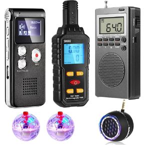 مجموعة أدوات صيد الأشباح مكونة من 6 قطع، صندوق صيد الأشباح، 1 مقياس EMF، 1 مسجل صوت رقمي، 2 كرات LED، 1 مكبر صوت، أدوات معدات خارقة للتحقيق في الخوارق، وجلسات EVP in Saudi Arabia
