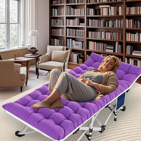 32" Wide XXL Camping Cot with Comfortable Mattress for Adults Oversize Cots for Sleeping Camping Bed Folding Cot Heavy Duty with Carry Bag for Home Outdoor Indoor in Saudi Arabia