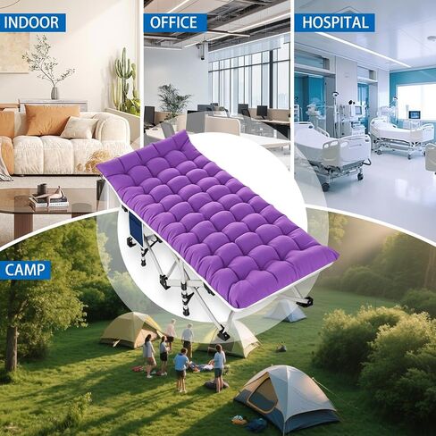 32" Wide XXL Camping Cot with Comfortable Mattress for Adults Oversize Cots for Sleeping Camping Bed Folding Cot Heavy Duty with Carry Bag for Home Outdoor Indoor in Saudi Arabia