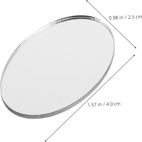 5pcs Phone Mirror Decal Makeup Sticker for Phone Case Oval Mirror Sticker Acrylic Adhesive Compact Vanity Stick Charm Accessory in Saudi Arabia