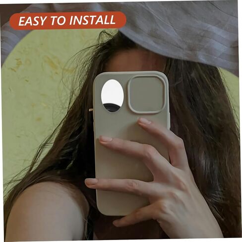 5pcs Phone Mirror Decal Makeup Sticker for Phone Case Oval Mirror Sticker Acrylic Adhesive Compact Vanity Stick Charm Accessory in Saudi Arabia