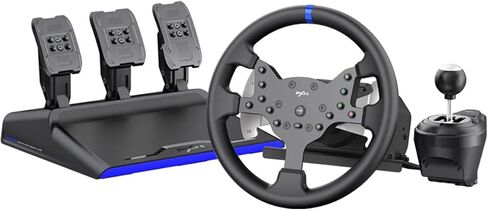 PXN V99 Gaming Racing Wheel with Pedals and Shifter, 3.2Nm Force Feedback, 6-Speed Shifter, Hall Sensor Pedals, 2-Clutch Paddles, 11.8 Inch Steering Wheel for PC, Xbox Series X|S, Xbox One, PS4 in Saudi Arabia