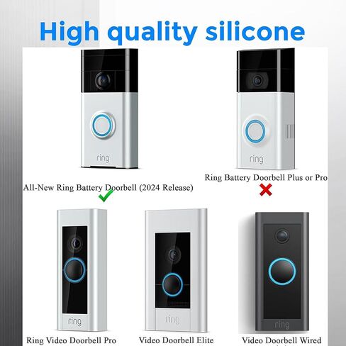Baaletc Soft-Touch Silicone Cover for R-ing Video Doorbell (2 Gen)- Military-Grade Shock Absorption & All-Weather Shield Anti-Slip Grip, UV Proof (R-ing doorbell case-2020) in Saudi Arabia