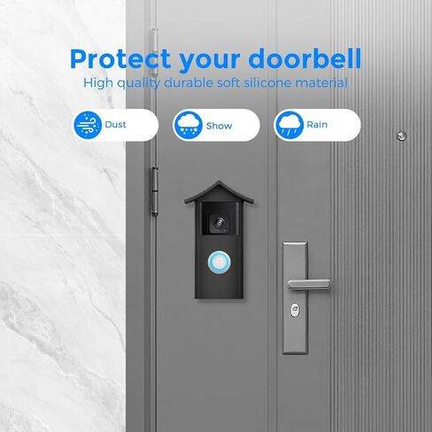 Baaletc Soft-Touch Silicone Cover for R-ing Video Doorbell (2 Gen)- Military-Grade Shock Absorption & All-Weather Shield Anti-Slip Grip, UV Proof (R-ing doorbell case-2020) in Saudi Arabia