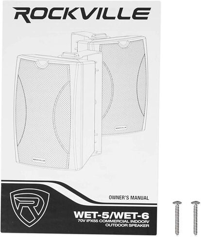 Rockville WET-6W White 70V 6.5 بوصة سماعات حائط داخلية/خارجية مصنفة IPX55، دعامة تثبيت دوارة، مقاومة للطقس للمطاعم والباحات والمساحات التجارية، 5 قطع in Kuwait