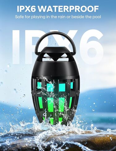 Outdoor Bluetooth Speakers with LED Flame Effect & Color Changing, IPX6 Waterproof, Bluetooth 5.3, USB Charging, Gifts for Men/Women, Torch Atmosphere Speaker for Patio/Garden/Party/Camping（2 Pack） in Saudi Arabia