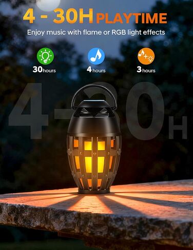 Outdoor Bluetooth Speakers with LED Flame Effect & Color Changing, IPX6 Waterproof, Bluetooth 5.3, USB Charging, Gifts for Men/Women, Torch Atmosphere Speaker for Patio/Garden/Party/Camping（2 Pack） in Saudi Arabia